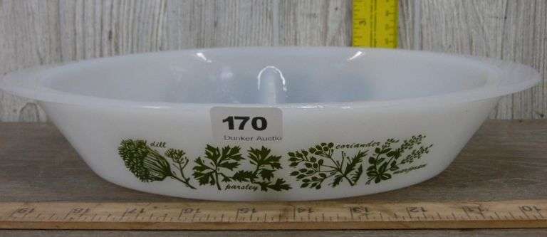 Glasbake Herb & Flower Divided Dish & Rectangle Loaf Dish