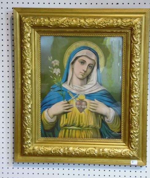 Gold Framed Religious Print 29 1/82" x 25"