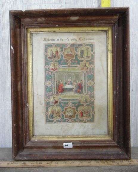 Antique Framed First Communion Certificates