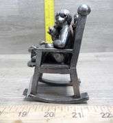 M. Ricker Pewter Figurine - Boy & Dog On Rocking Chair - 926/4217
