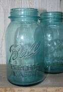 Four Blue Ball Canning Jars