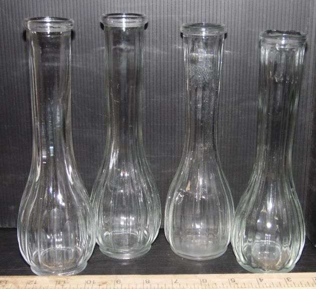 Bud Vases & Decanter With Stopper