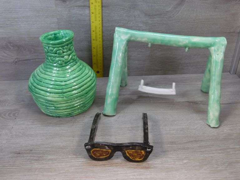 Clay Vase, Swing Set & Glasses