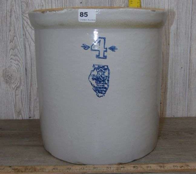 4 Gallon Crock - Illinois Stamp