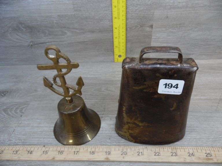 Cow Bell & Anchor & Rope Brass Bell - No Clapper