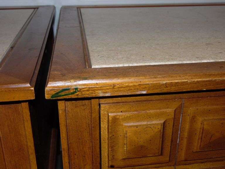Two End Tables With Drawers - 25" x 25" x 21"