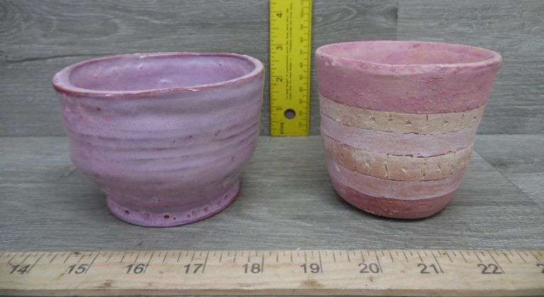 Clay Pots, Flower & Jar With Lid