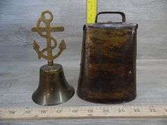 Cow Bell & Anchor & Rope Brass Bell - No Clapper
