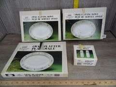 Elington Fine Porcelain China Serving Bowls, Platter & Salt & Pepper Shakers