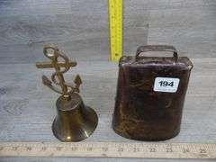 Cow Bell & Anchor & Rope Brass Bell - No Clapper