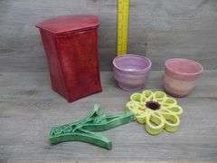 Clay Pots, Flower & Jar With Lid