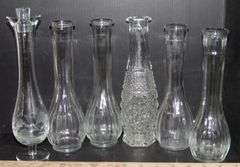 Bud Vases & Decanter With Stopper