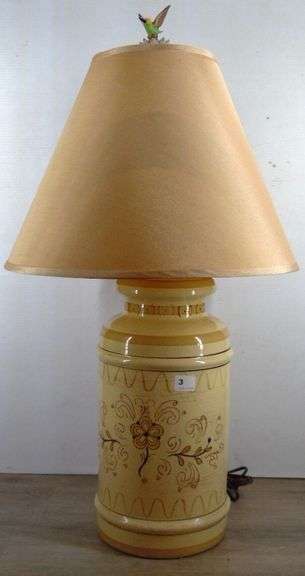 Ceramic Table Lamp With Hummingbird On Top 8" Tall