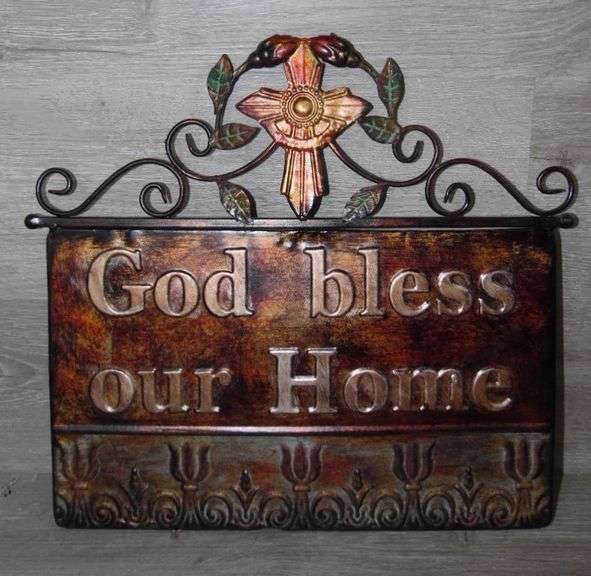 God Bless Our Home & Girl With Dog Wall Art