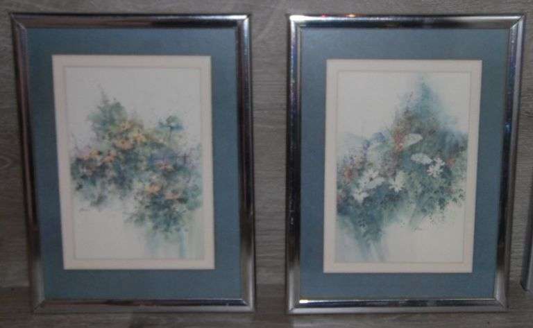 Four Framed Floral Pictures