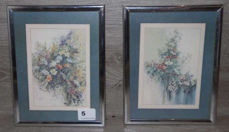 Four Framed Floral Pictures