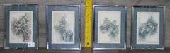 Four Framed Floral Pictures