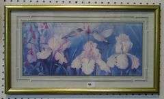 Hummingbirds & Iris Flowers By Robbin Allen - 24" x 13 14"