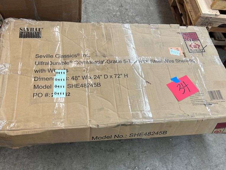 SEVILLE CLASSICS 5 TIER SHELVING RACK IN BOX - Earl's Auction Company