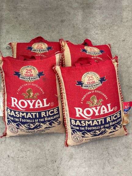 (4) 20LB BAGS OF ROYAL BASMATI RICE