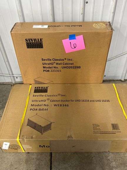SEVILLE ULTRAHD WALL CABINET & CABINET STACKER IN BOXES