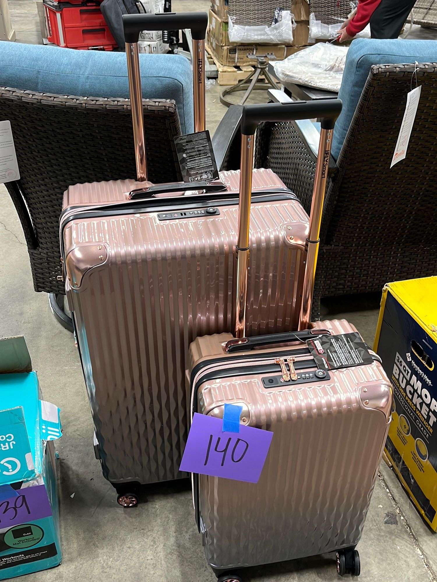 2PC IFLY SMART HARDSHELL ROLLING LUGGAGE - PINK OMBRE - Earl's