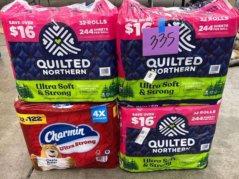 (3) PACKS OF QUILTED NORTHERN TOILET PAPER & (1) PACK OF CHARMIN Earl