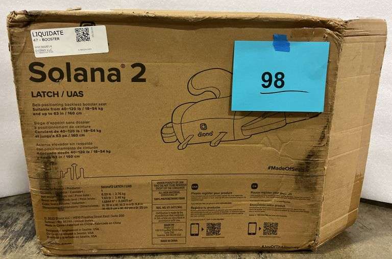 SOLANA 2 BOOSTER SEAT IN BOX - Earl's Auction Company