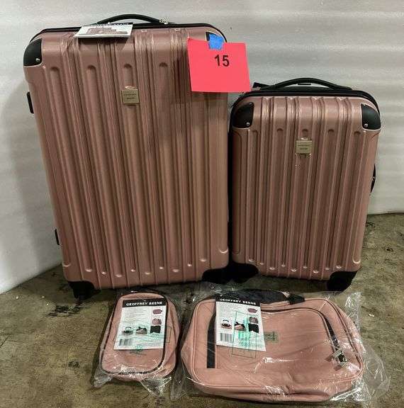 GEOFFREY BEENE TUSCANY 4PC HARDSHELL LUGGAGE SET - PINK