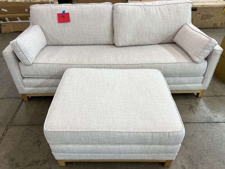 BECKI OWENS FREESIA FABRIC SOFA & STORAGE OTTOMAN - CREAM