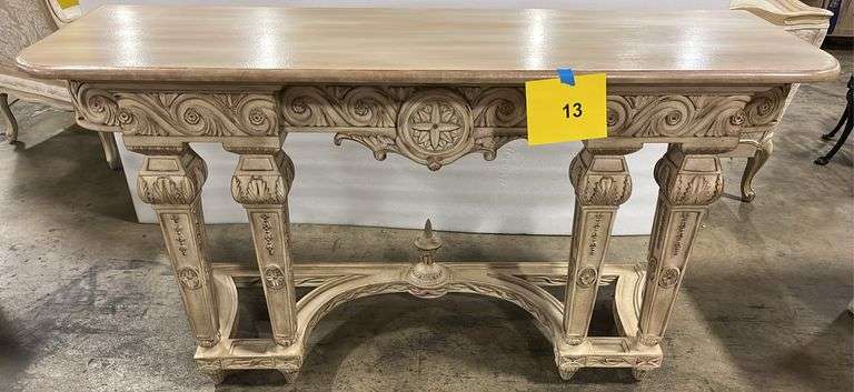 WOOD CARVED FRENCH ENTRY TABLE