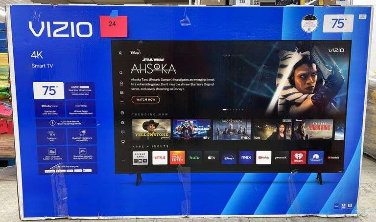 VIZIO 75" 4K SMART TV IN BOX (NO CORD OR REMOTE)