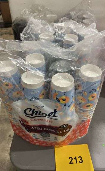 (4) PACKS OF CHINET PAPER CUPS & LIDS - Earl's Auction Company