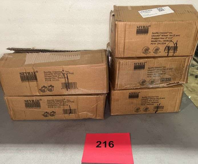 (5) BOXES OF SEVILLE CLASSIC WHEEL SET - ASSORTED SIZE - Earl's Auction ...