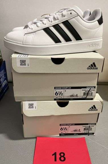 (2) PAIRS OF WOMENS ADIDAS GRAND COURT 2.0 SHOES - SIZE 6.5