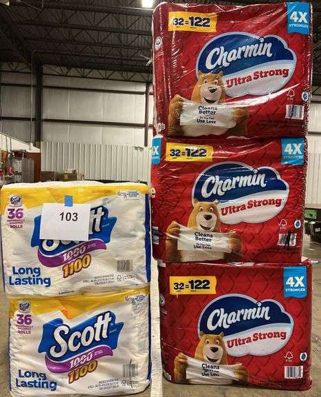 (5) PACKS OF TOILET PAPER - SCOTT & CHARMIN - Earl's Auction Company