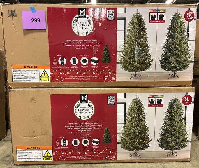 9FT PRE LIT DUCHESS FIR TREE IN BOXES - Earl's Auction Company