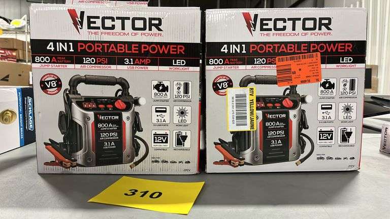 AS IS - (2) VECTOR PORTABLE POWER STATIONS IN BOXES - Earl's Auction ...
