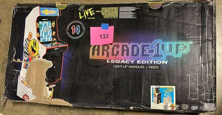 Pacman Riser Box ARCADE 1 UP LEGACY EDITION LIGHT UP PACMAN MARQUEE + RISER IN BOX ...