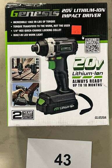 GENESIS 20V LITHIUM ION IMPACT DRIVER IN BOX