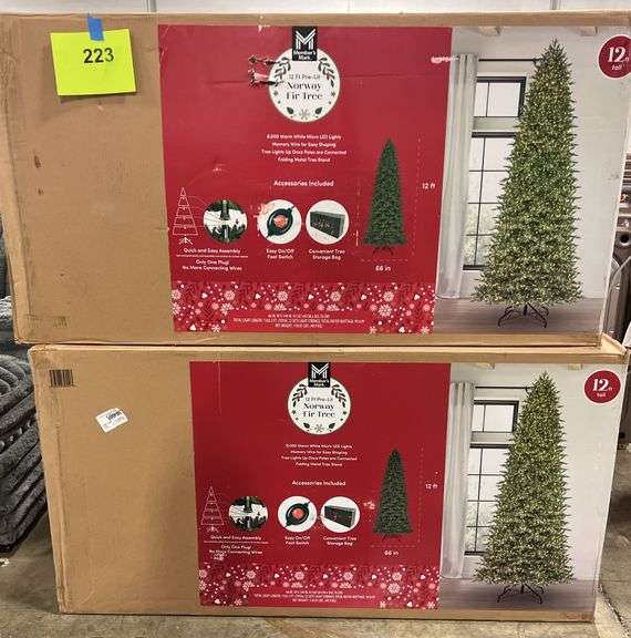 12FT PRE LIT NORWAY FIR TREE IN BOXES - Earl's Auction Company