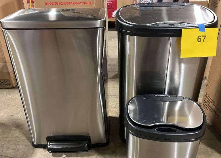 AS IS - (3) TRASH CANS - TRAMONTINA & NINESTARS - Earl's Auction Company