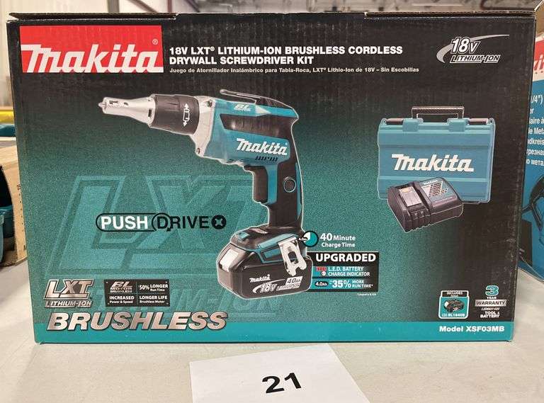 MAKITA 18V LXT BRUSHLESS CORDLESS DRYWALL SCREWDRIVER KIT IN BOX