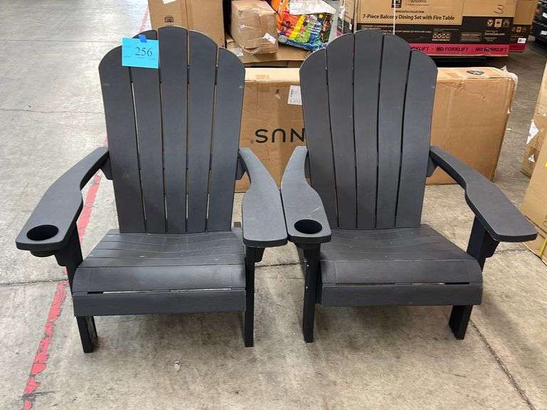 AS IS (2) KETER ADIRONDACK CHAIRS GREY Earl's Auction Company