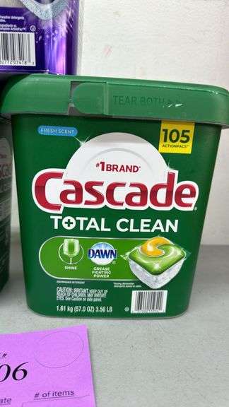 (3) CONTAINERS OF CASCADE DISHWASHER PODS