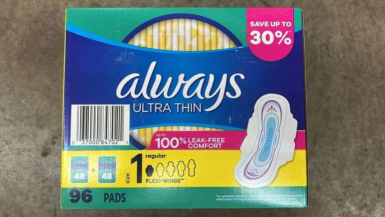 (10) BOXES OF ALWAYS ULTRA THIN PADS