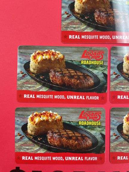(5) LOGANS ROADHOUSE $25 GIFT CARDS ($125 TOTAL VALUE)