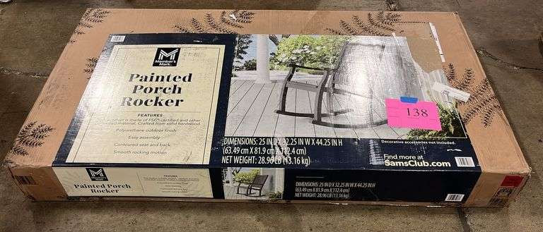 PAINTED PORCH ROCKER IN BOX - Earl's Auction Company