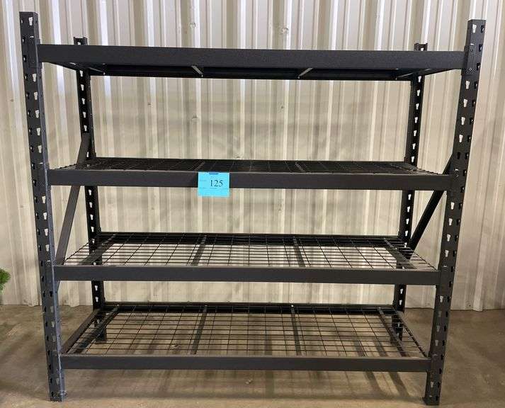 HEAVY DUTY 4 SHELF STORAGE RACK - BLACK - Earl's Auction Company