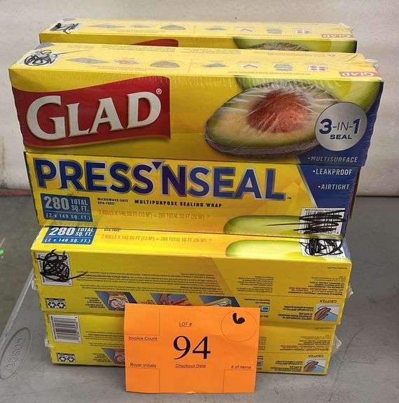 Plastic Wrap Glad Press'N Seal Film étirable 70 M² - Lot De 2 Rouleaux - Adhésif Et Réutilisable Press N Seal